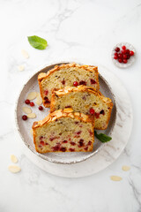 Wall Mural - Homemade cranberry loaf cake