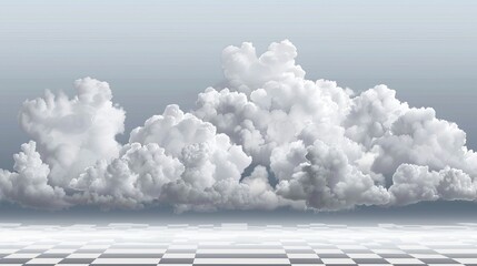 Poster - Fog or smoke in the air or sky. Fluffy cumulus clouds isolated on a transparent background. Concept of weather, meteorology, climate.