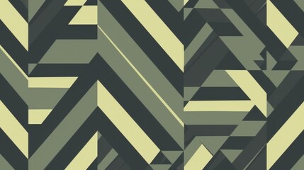 Poster - Seamless pattern from geometric tiles with repeating striped triangles. Great for packaging and other uses.