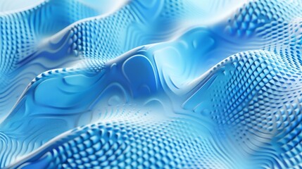 Poster - With smooth blue waves and halftones, this background is abstract
