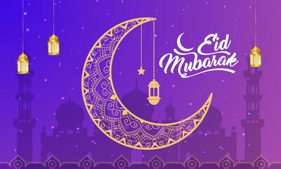 Eid Mubarak premium  illustration with luxury design. eid mubarak background 