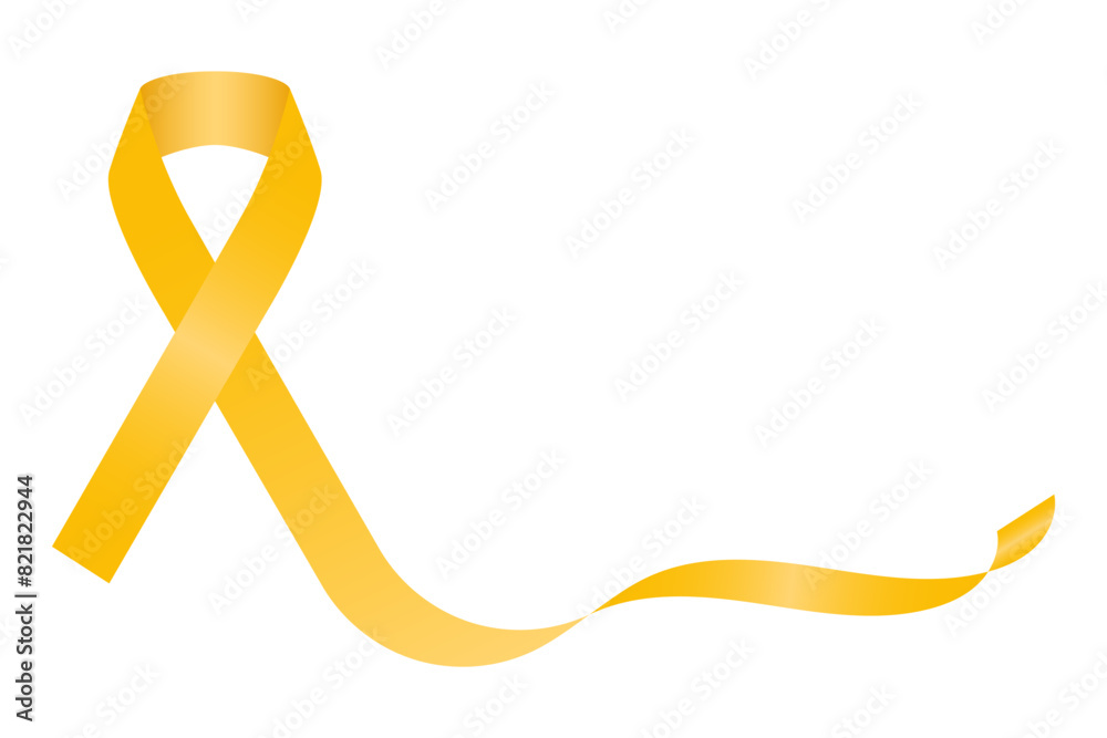 Vector illustration of yellow ribbon on transparent background Stock ...