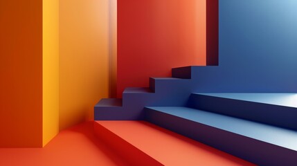 Poster - An abstract 3D rendering of a modern geometric background. Minimalist design suitable for posters, covers, branding, banners, and placards.
