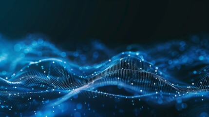Poster - Abstract digital data background. It can be used in the description of network capabilities, technological processes, digital storage, science, and education.