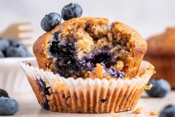 blackberries muffin cup cake on white background