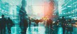 © EnelEva - double exposure of business handshake with network connection and people silhouette in office building background