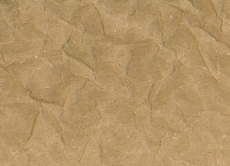 Poster - dark brown crumpled paper texture background