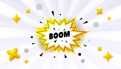 Poster - offer sunburst ray banner. boom sale sticker. discount banner shape. coupon bubble icon. boom sale c