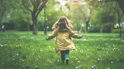 Wall Mural - Child playing in par