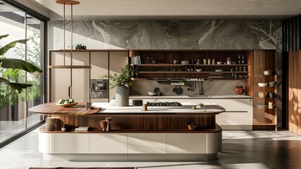 Wall Mural - a beautiful modern style kitchen, generated by AI