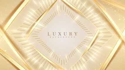 Wall Mural - elegant gold geometric background with sparkling details, perfect for luxury events, high-end brandi