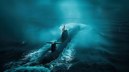 Poster - a submarine can be a powerful and responsible tool in war, generated by AI