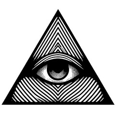 Wall Mural - Illuminati one-edged triangle symbol