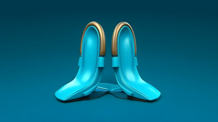 Poster - Flippers icon swimming 3d