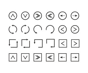 Aufkleber - Arrows icon set. Arrow for the website and app. Arrow vector icon set in thin line style