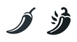 © Igor - Stylish vector illustration of two chili pepper icons in black and white.