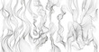 © ARTSTOK - Hand drawn abstract illustration with wavy lines and curves collection. Isolated smoke on white background set.