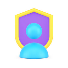 Poster - Personal web account data protection secure shield 3d icon vector illustration. Cyber risk insurance