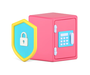 Poster - Banking financial safe money deposit savings earnings safety 3d icon vector illustration