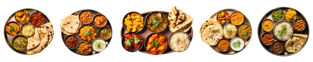 Wall Mural - Indian food png element set on transparent background