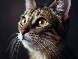 Sticker - close-up of a cat's face with intense eyes