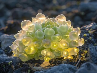 Poster - Glowing succulent plant in nature