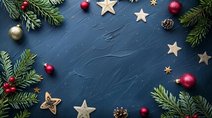 Sticker - christmas holiday background with decorations