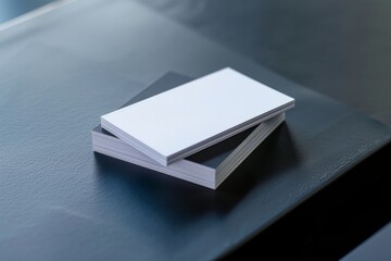 Wall Mural - A stack of business cards neatly arranged on a sleek modern desk