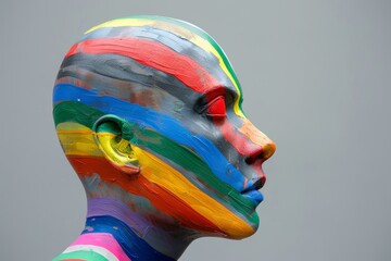 Wall Mural - Colorful abstract portrait sculpture