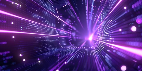 Poster - Abstract purple and black background with vibrant lights. Ideal for graphic design projects or website backgrounds