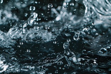 Poster - A close up of a water droplet in the water. Suitable for various design projects