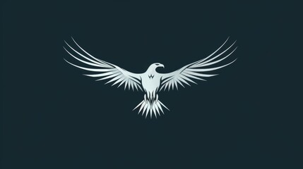 Aufkleber - A white bird flying in the dark sky. Suitable for various themes