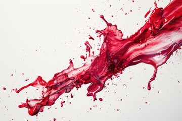 Poster - Close up of red liquid pouring from a bottle, perfect for beverage or chemistry concepts