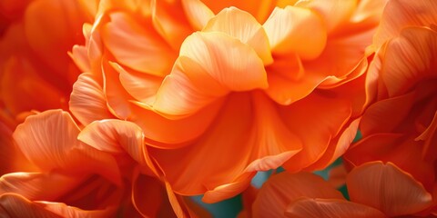 Poster - Vibrant orange flowers in close up view. Ideal for floral backgrounds