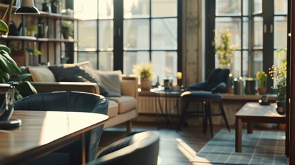 Poster - A bright and airy living room filled with furniture and lots of windows. Perfect for interior design concepts
