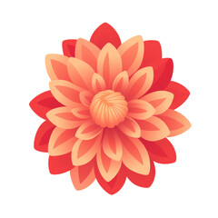 Wall Mural - Flat Design of a Flower Isolated on Transparent Background, PNG, Cut Out.