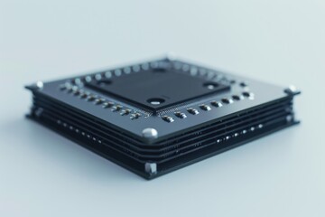 Poster - Close up of a black electronic device. Suitable for technology concepts