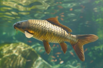 Aufkleber - A fish swimming in a tank of water. Suitable for aquatic themes