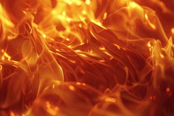 Poster - A close up of a fire with flames in the background. Ideal for illustrating concepts of heat and danger