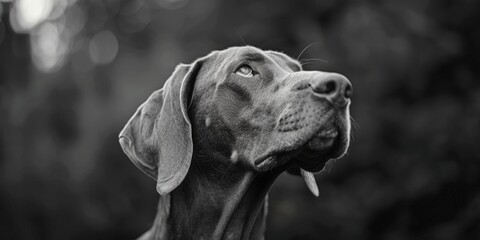 Aufkleber - A black and white photo of a dog, suitable for various projects