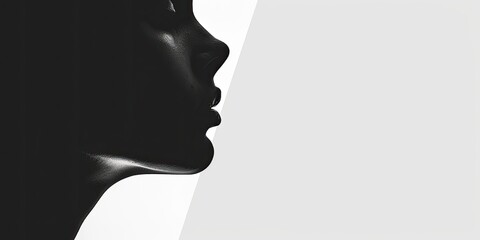 Profile of a Woman in Black and White