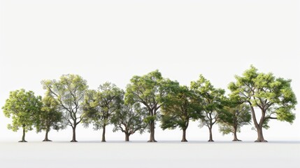 Aufkleber - A row of trees on a white surface. Suitable for nature concepts