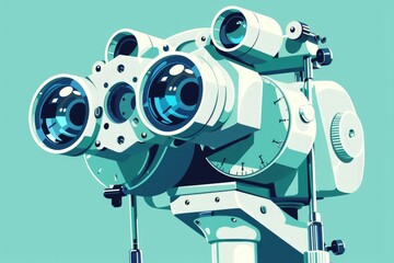 Poster - Close up shot of a camera mounted on a pole, suitable for surveillance or security concepts