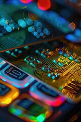 Aufkleber - Close up of a cell phone on a table, suitable for technology concepts