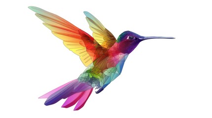 Poster - A vibrant hummingbird flying through the air. Suitable for nature and wildlife concepts