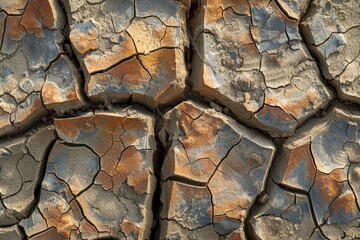 Poster - Detailed view of a cracked surface, suitable for textures and backgrounds