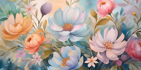 Floral Watercolor Background Wallpaper