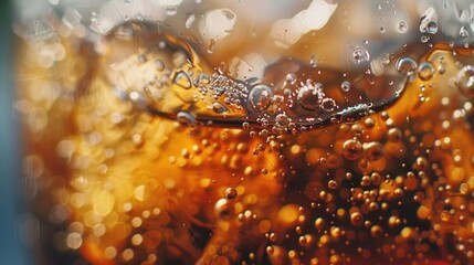 Poster - Close up of a refreshing glass of soda. Perfect for beverage ads