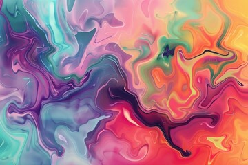 Poster - A vibrant abstract painting with a multicolored background. Perfect for artistic projects or backgrounds