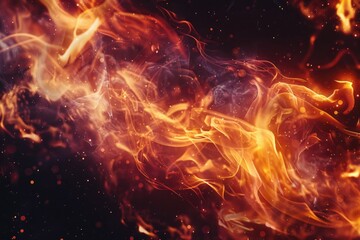 Poster - Intense flames in a dramatic close-up shot. Perfect for adding heat to your design projects